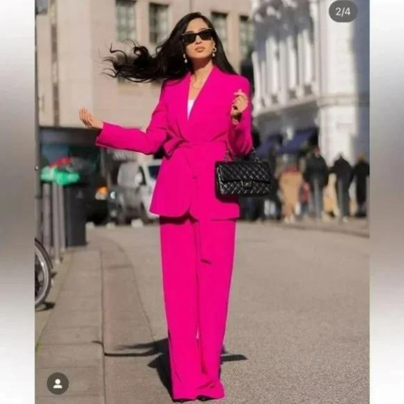 Pink Flambe Fiesta Zara Body Rosa Fucsia Zara ZARA SET TUXEDO